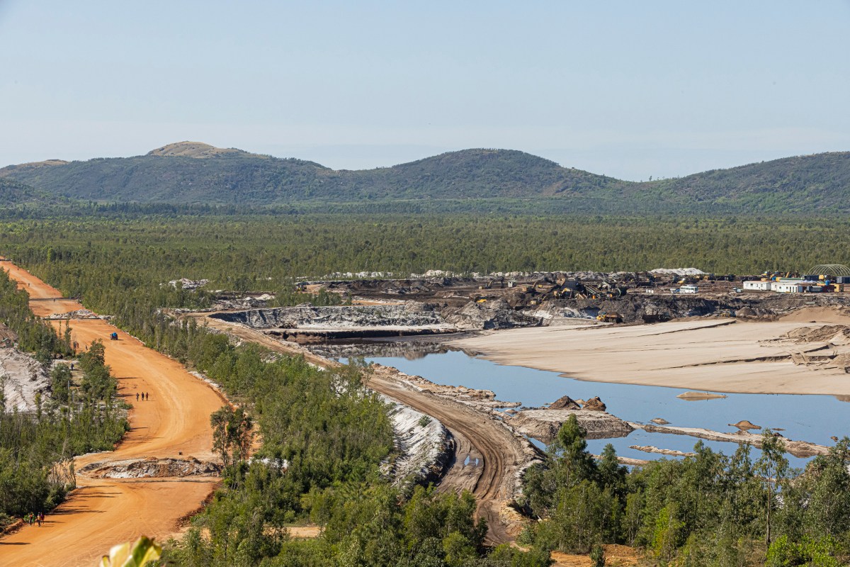 General view of the QMM mine in Fort-Dauphin, Madagascar, on July 10, 2023.