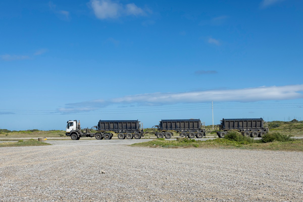 A truck belonging to QMM carries minerals to the Port d'Ehoala in Fort-Dauphin, Madagascar, on July 8, 2023.