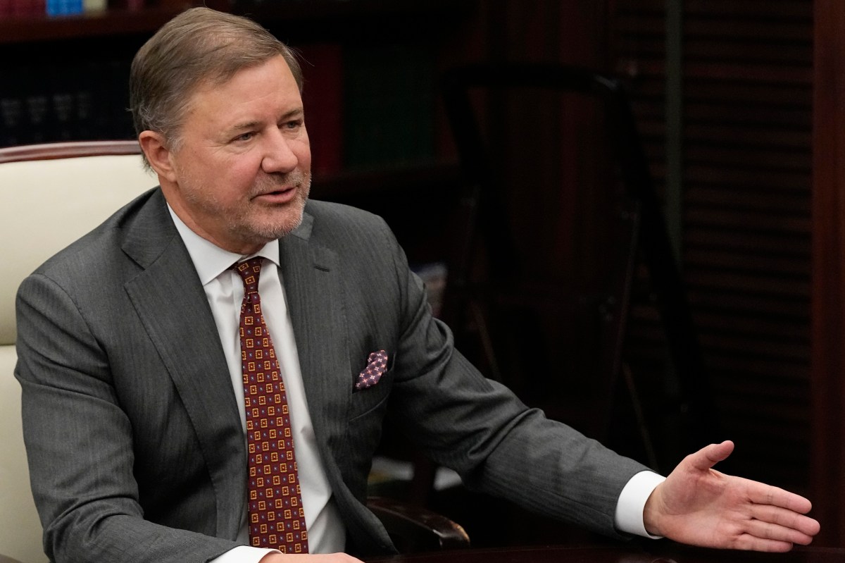 Oklahoma Attorney General Gentner Drummond is pictured Wednesday, Feb. 1, 2023, during an interview in Oklahoma City. (AP Photo/Sue Ogrocki)