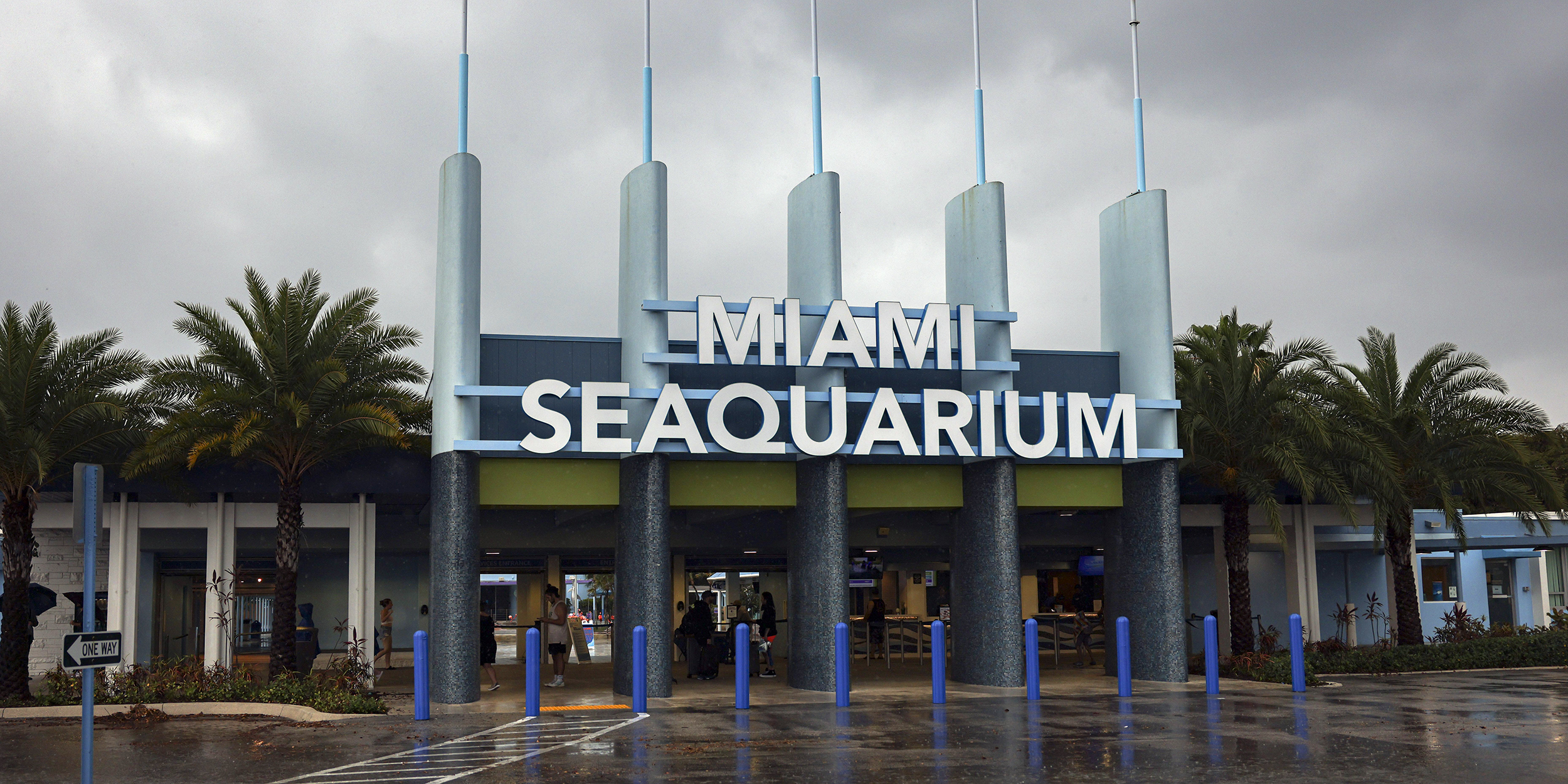 The entrance to Miami Seaquarium is seen, Thursday, March 30, 2023, in Miami. An unlikely coalition of a theme park owner, animal rights group and NFL owner-philanthropist announced Thursday that a plan is in place to return Lolita, an orca that has lived at the Miami Seaquarium for more than 50 years, to her home waters in the Pacific Northwest. (Alie Skowronski/Miami Herald via AP)