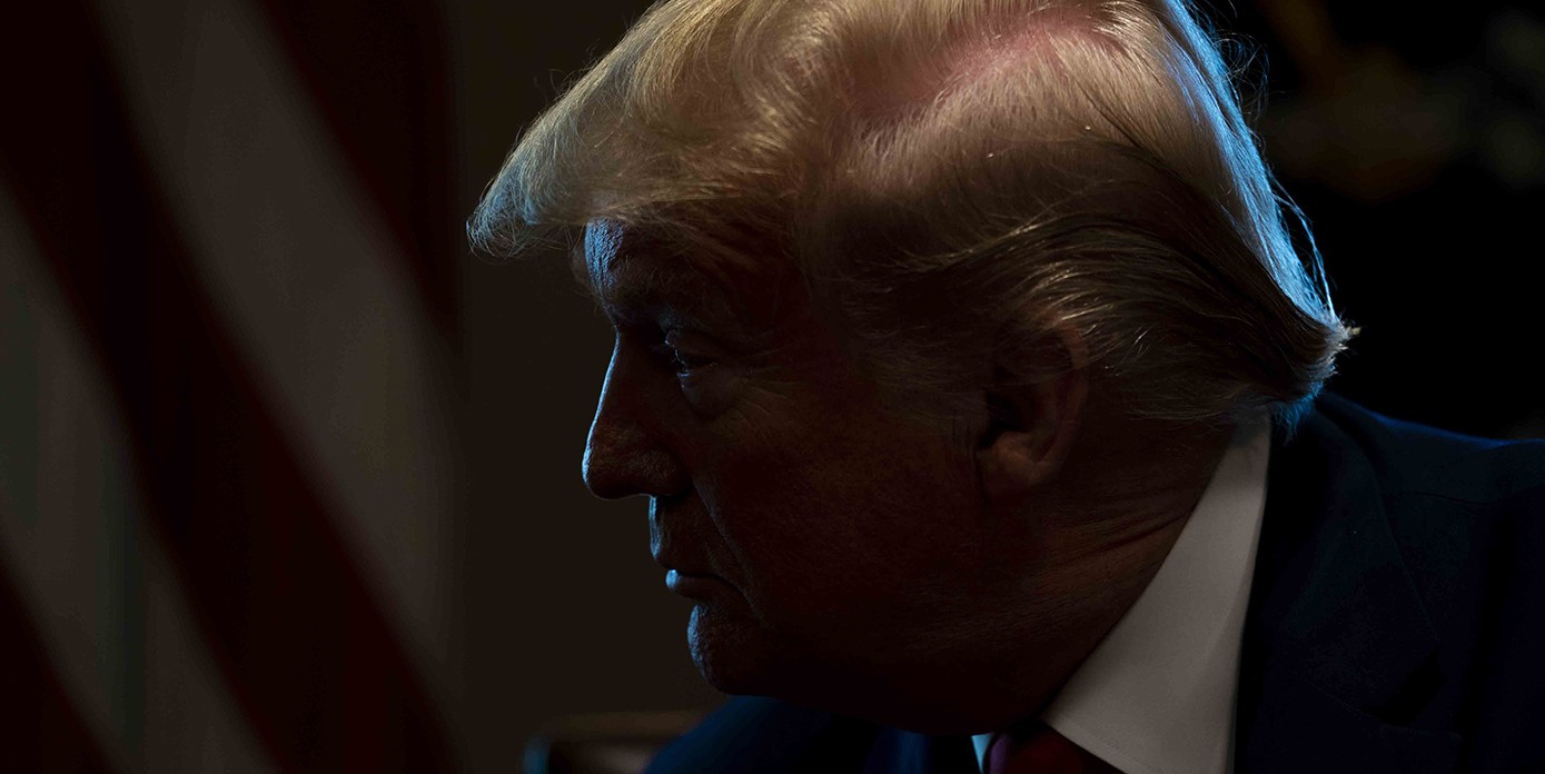 WASHINGTON, DC - APRIL 03:  U.S. President Donald Trump listens during a roundtable meeting with energy sector CEOs in the Cabinet Room of the White House April 3, 2020 in Washington, DC. Oil companies have been negatively impacted by both the effects of coronavirus and from foreign pressures caused by Russia and Saudi Arabia in the oil markets.  (Photo by Doug Mills-Pool/Getty Images)