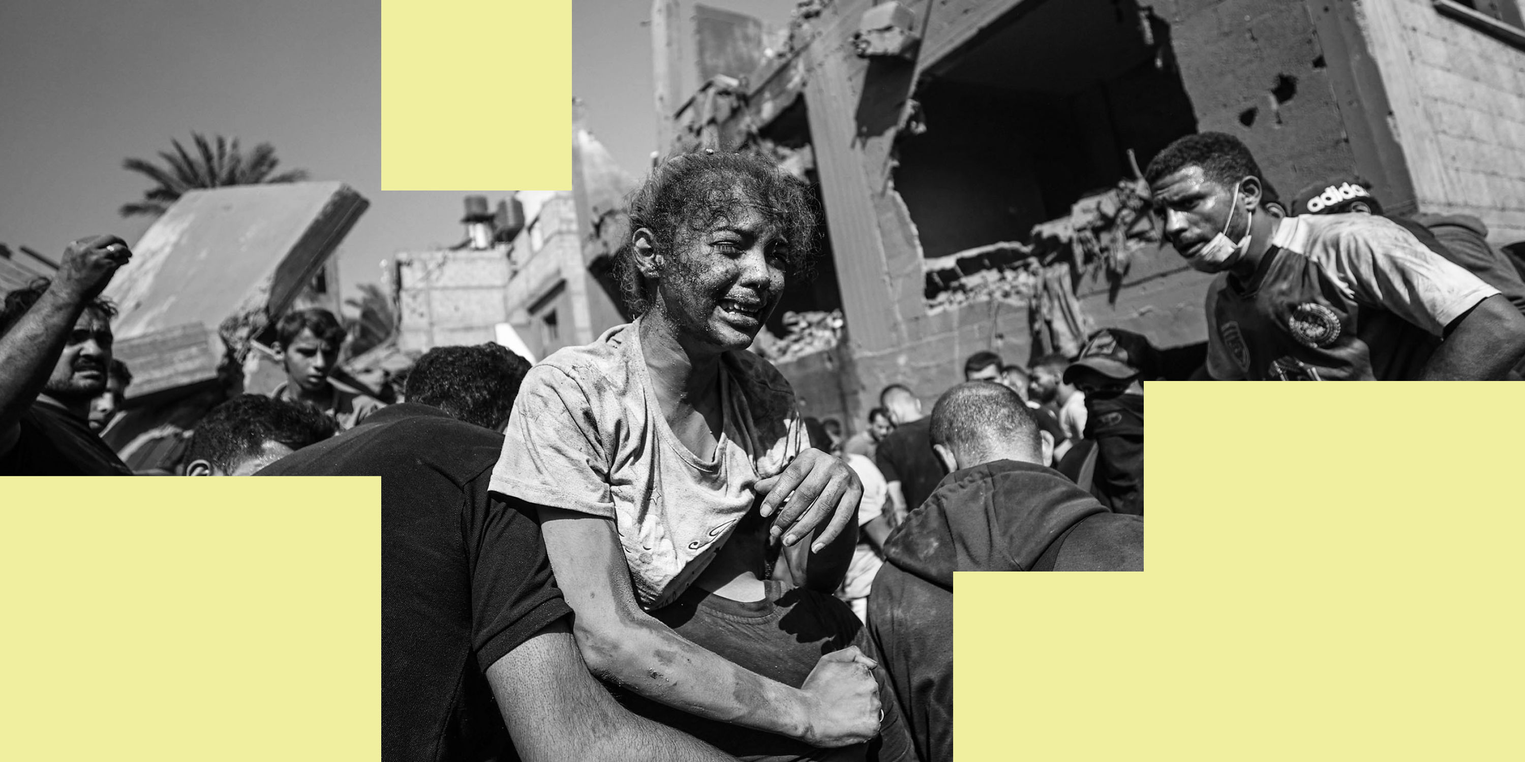 A victim is seen after pulled from under the rubble in the city of Khan Yunis, Gaza where some buildings collapsed or heavily damaged in Israeli airstrikes on October 26, 2023.