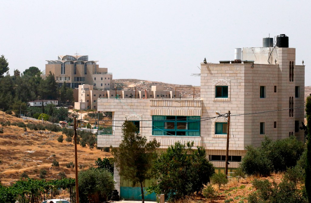 A picture taken on June 22, 2020, from the Palestinian village of Karmah, shows the Jewish settlement of Otniel. (Photo by HAZEM BADER / AFP) (Photo by HAZEM BADER/AFP via Getty Images)