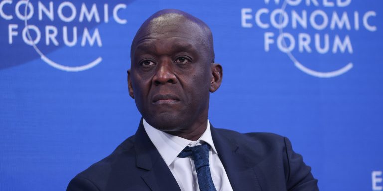 Makhtar Diop, managing director of International Finance Corp., during a panel session on day two of the World Economic Forum (WEF) in Davos, Switzerland, on Wednesday, Jan. 17, 2024. The annual Davos gathering of political leaders, top executives and celebrities runs from January 15 to 19. Photographer: Hollie Adams/Bloomberg via Getty Images