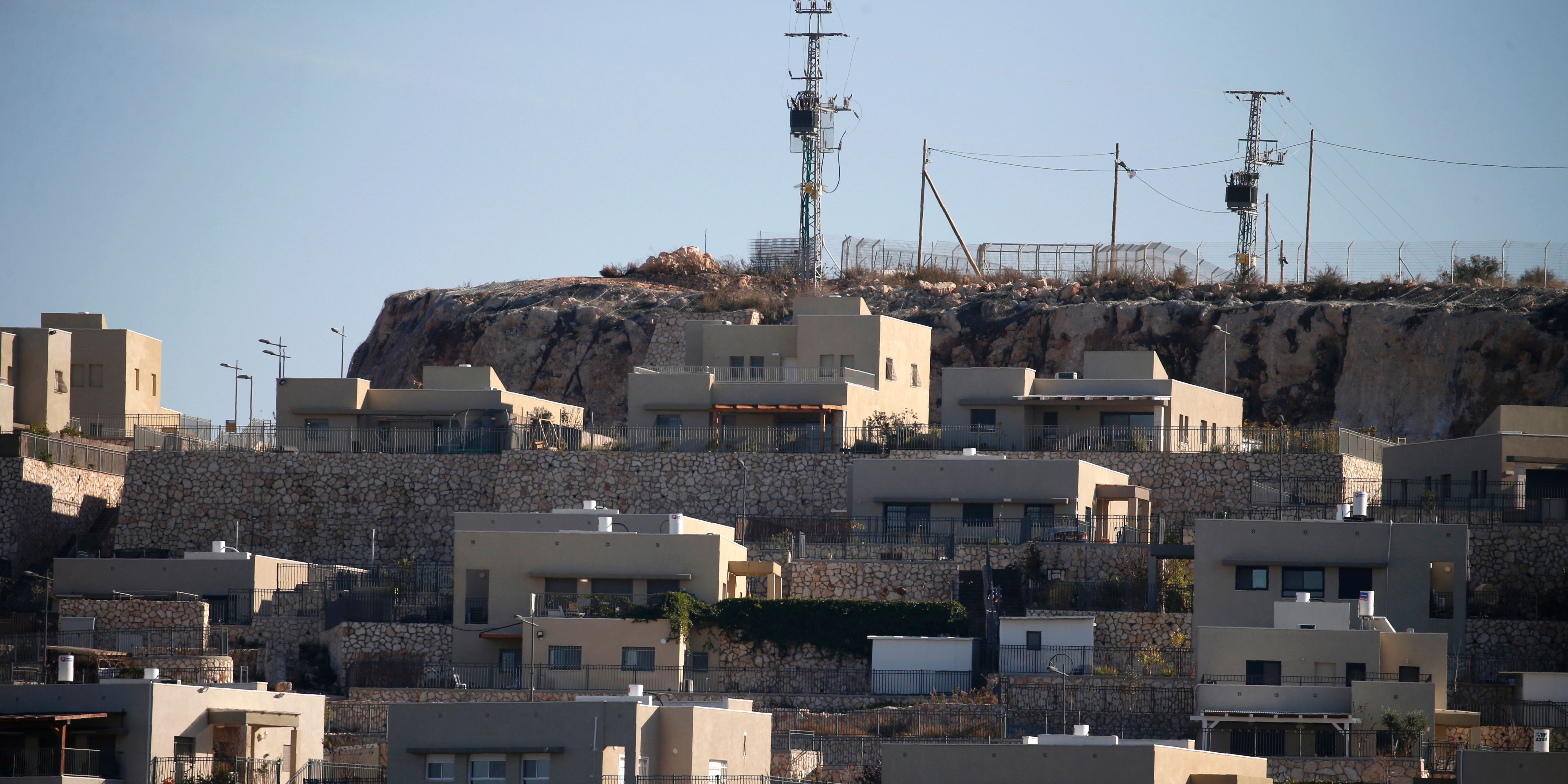 A general view taken on January 23, 2017 from the Palestinian West Bank village of Rafat shows the Israeli Jewish settlement of Leshem..
 / AFP / JAAFAR ASHTIYEH        (Photo credit should read JAAFAR ASHTIYEH/AFP via Getty Images)